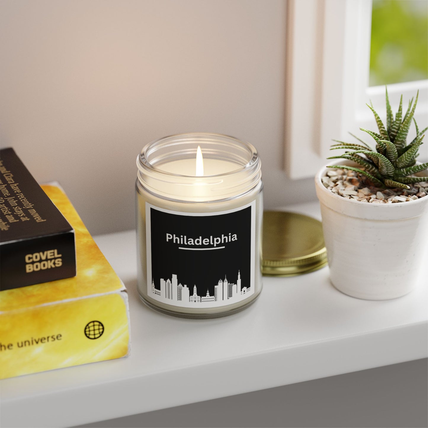 Philly City View Scented Candle Coconut Apricot Wax Blend Long-Lasting Luxurious Aroma! #PhillyLove #CandleGift #HomeDecor (4oz, 9oz)