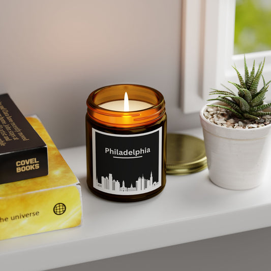 Philly City View Scented Candle Coconut Apricot Wax Blend Long-Lasting Luxurious Aroma! #PhillyLove #CandleGift #HomeDecor (4oz, 9oz)