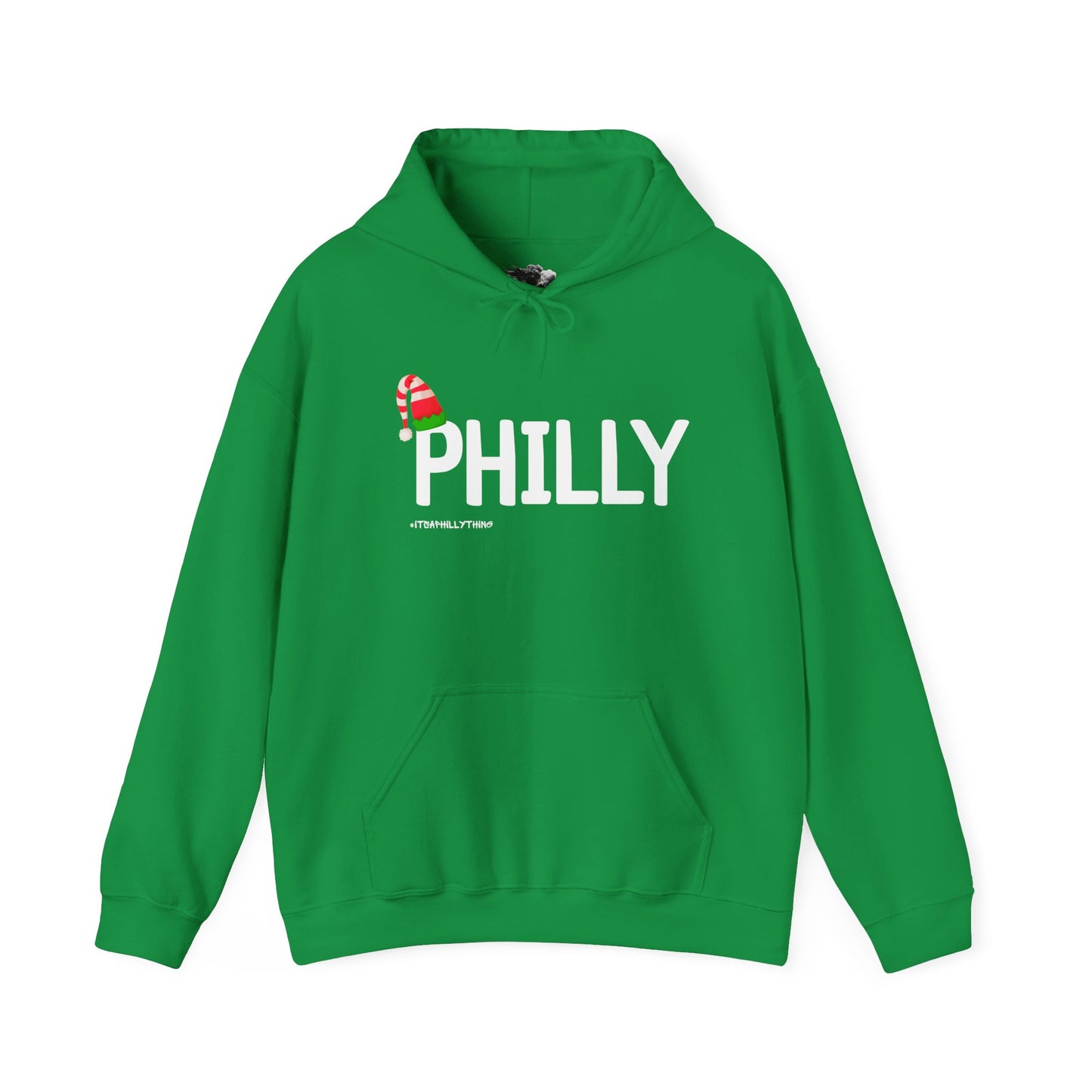 Philly Christmas Hoodie - Festive Unisex Sweatshirt with Santa Hat Design, Perfect for Holiday Spirit, Cozy Winter Wear, and City Pride