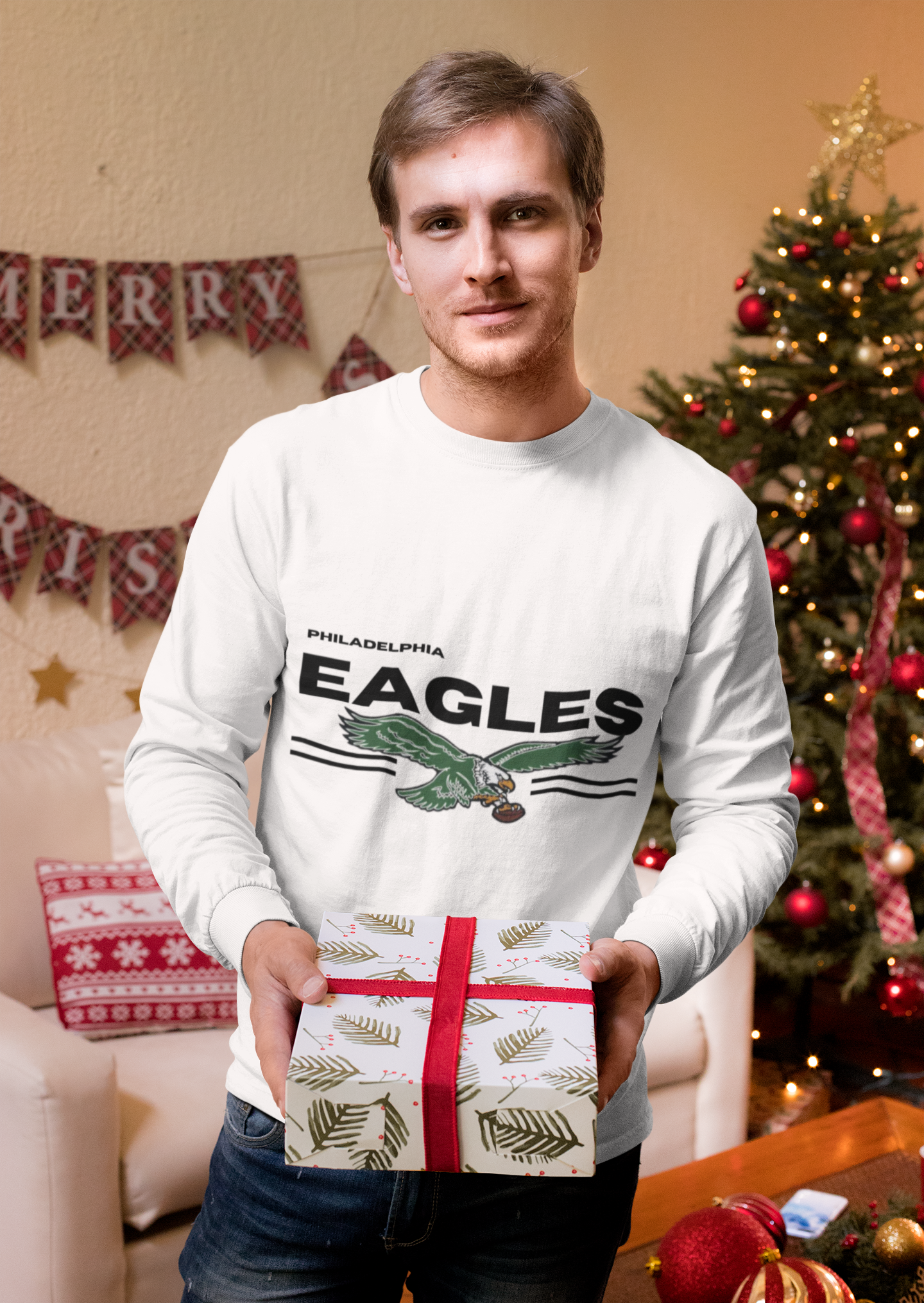 Unisex Garment-Dyed Long Sleeve T-Shirt - Perfect for Philadelphia Eagles Fans | Soft, Stylish, and Game-Day Ready!