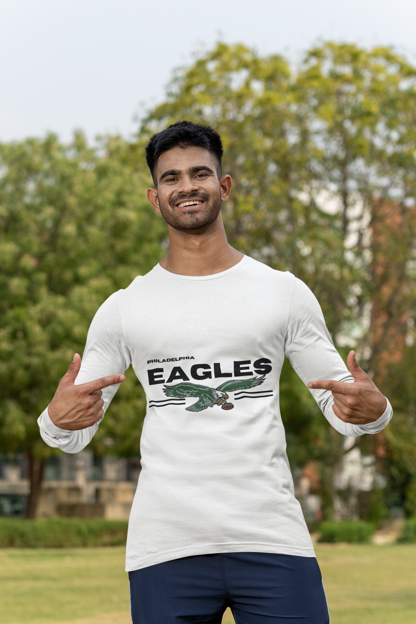 Unisex Garment-Dyed Long Sleeve T-Shirt - Perfect for Philadelphia Eagles Fans | Soft, Stylish, and Game-Day Ready!