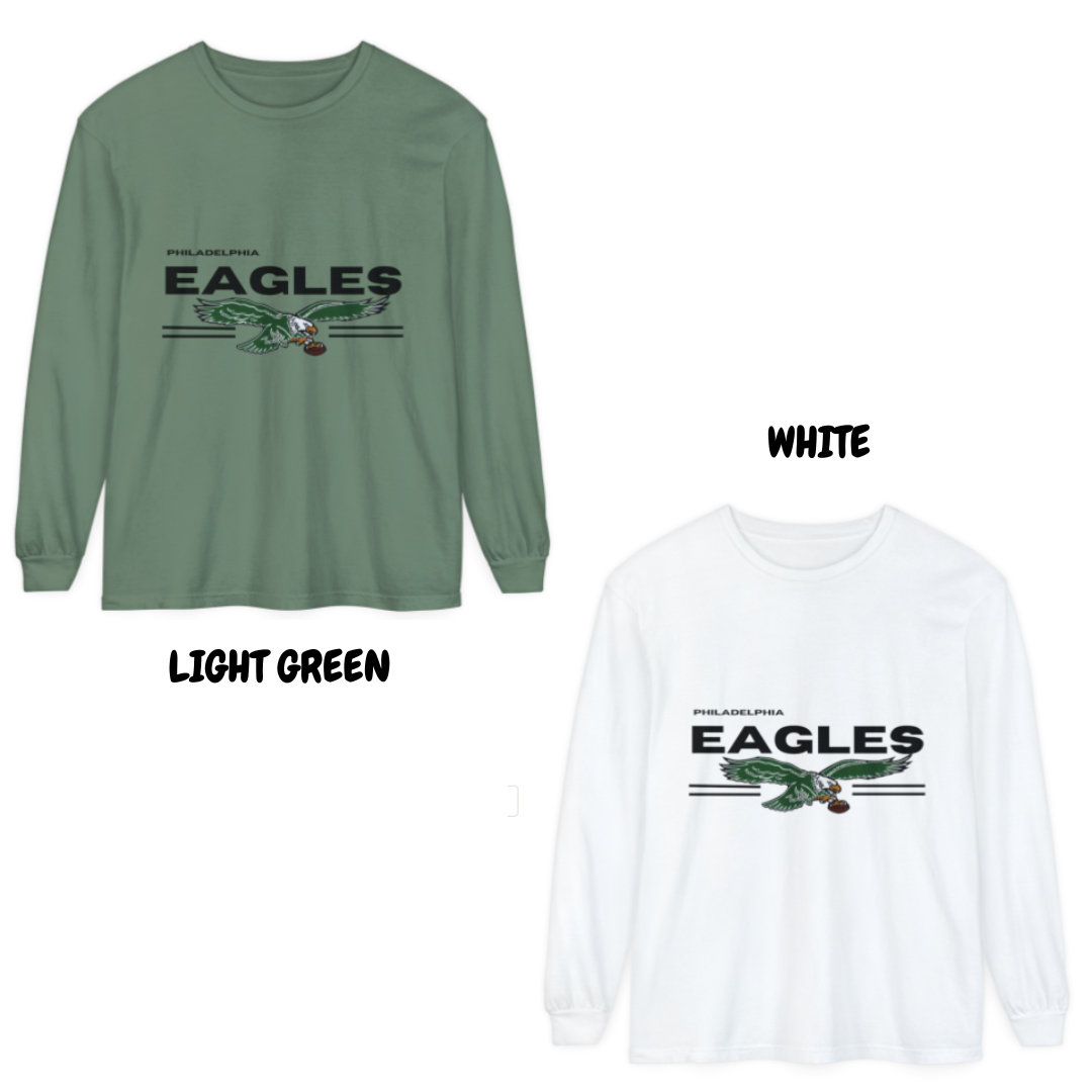 Unisex Garment-Dyed Long Sleeve T-Shirt - Perfect for Philadelphia Eagles Fans | Soft, Stylish, and Game-Day Ready!