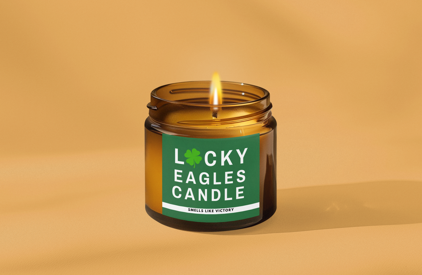 Ambar Jar Candle, Lucky Eagle Design, 4oz Soy Candle, Aromatic Scents, Hand-poured Candle, Philadelphia Fans Gift, Football Tailgate Decor,