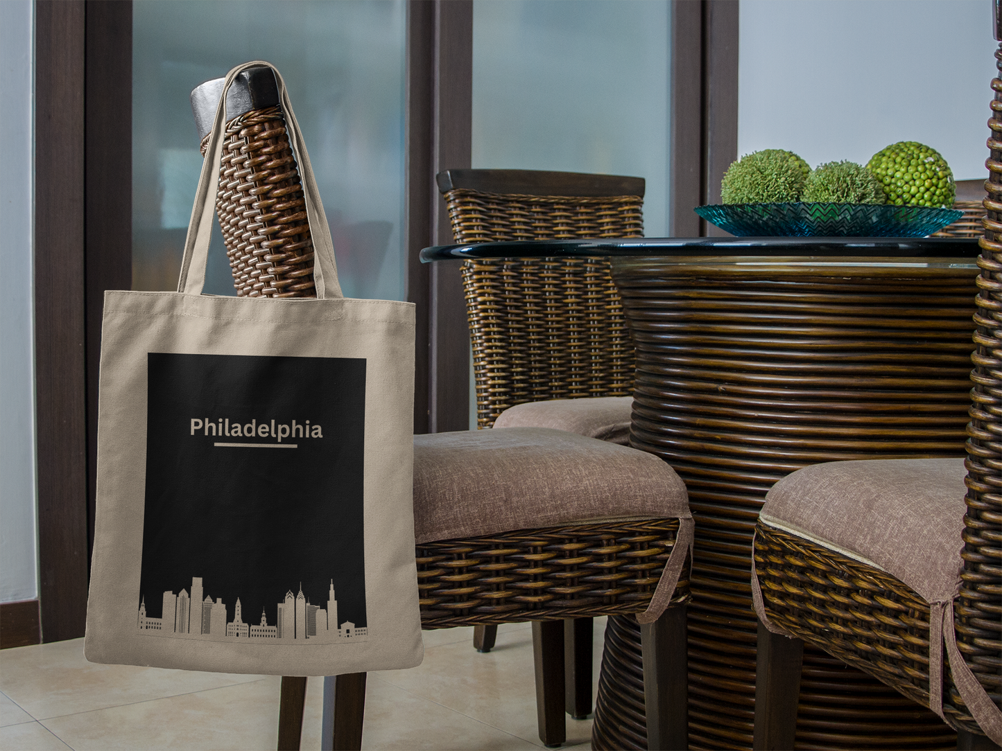 Philly City View Cotton Canvas Tote Bag  Stylish & Durable Perfect for Everyday Use or Gifts! #PhillyLove #ToteBag