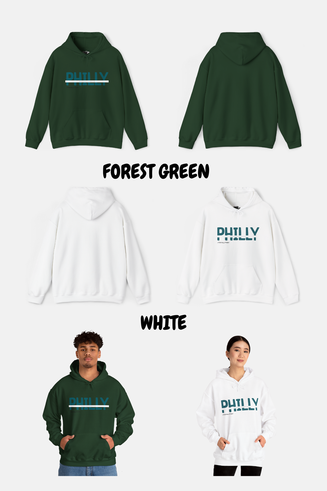 Philly Eagles Hoodie - Unisex Sweatshirt with Eagles Colors, Perfect for Football Fans, Show Your Team Spirit and City Pride in Style!