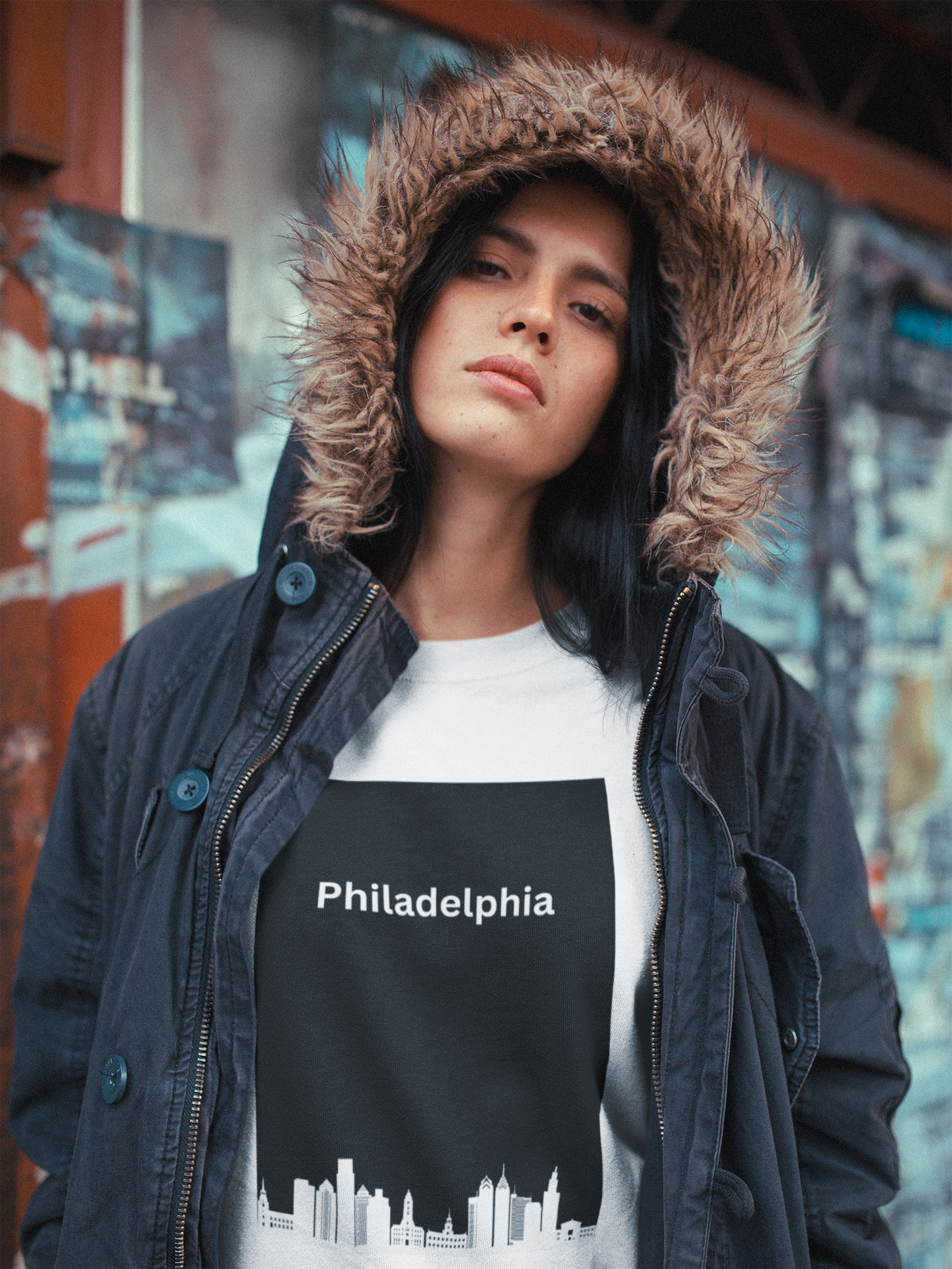 Philadelphia Skyline Hoodie  Black and White City View Design, Perfect for Showcasing Your Philly Pride in Style and Comfort Philly Vibes