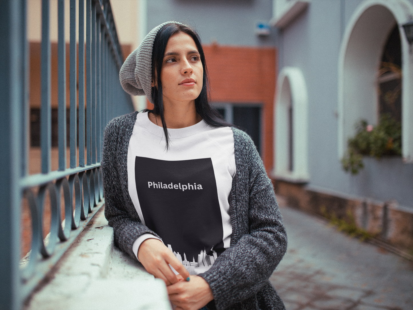 Philadelphia Skyline Hoodie  Black and White City View Design, Perfect for Showcasing Your Philly Pride in Style and Comfort Philly Vibes