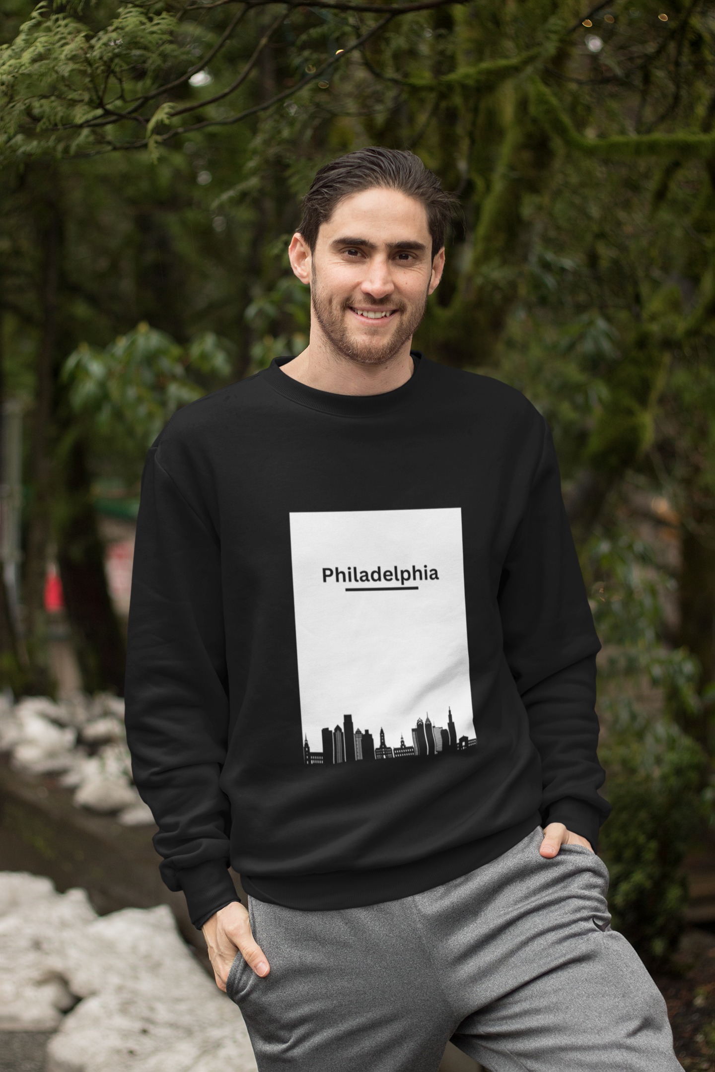 Philadelphia Skyline Hoodie  Black and White City View Design, Perfect for Showcasing Your Philly Pride in Style and Comfort Philly Vibes