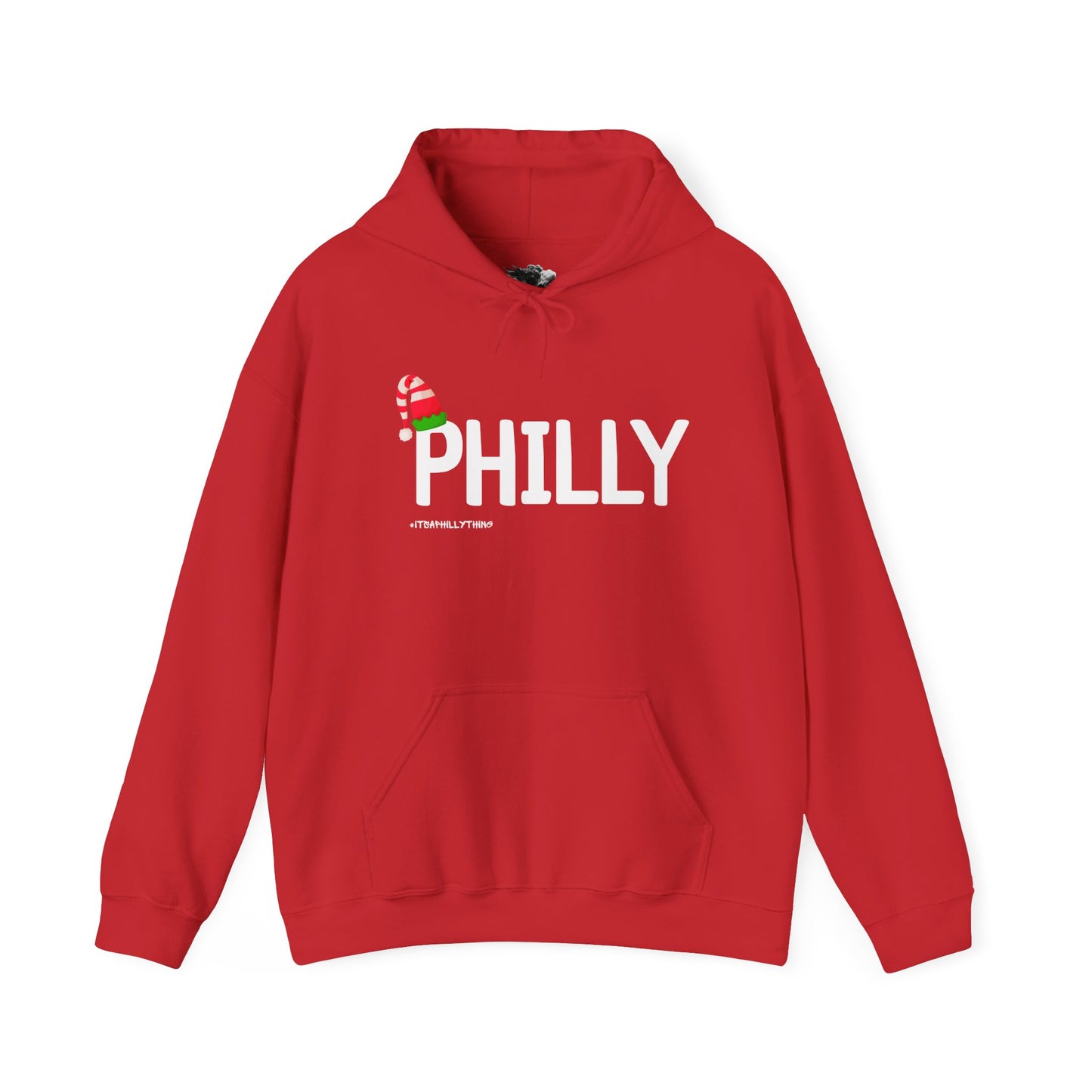 Philly Christmas Hoodie - Festive Unisex Sweatshirt with Santa Hat Design, Perfect for Holiday Spirit, Cozy Winter Wear, and City Pride