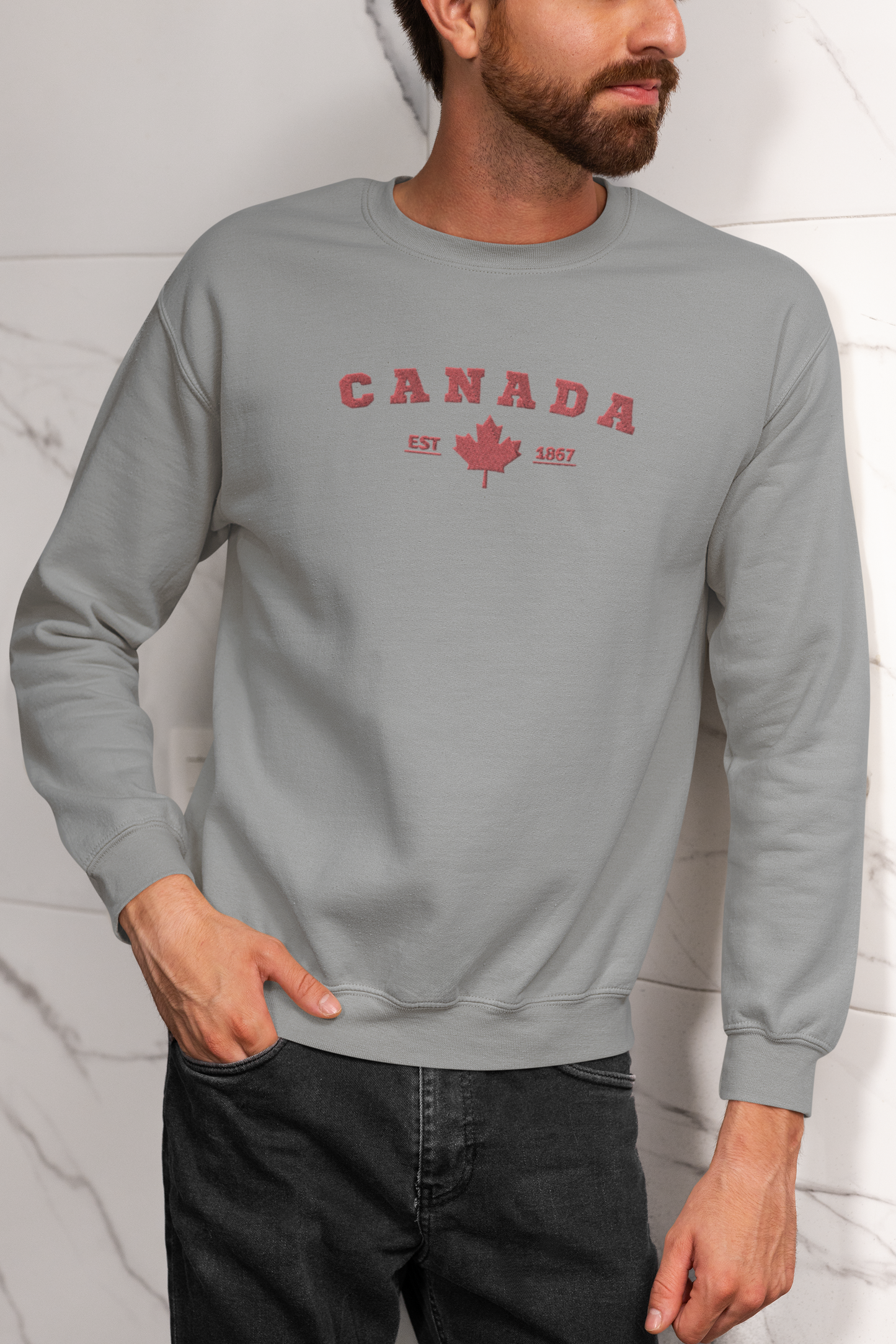 Proudly Canadian: Embroidered Canada Sweatshirt - Soft & Cozy Apparel