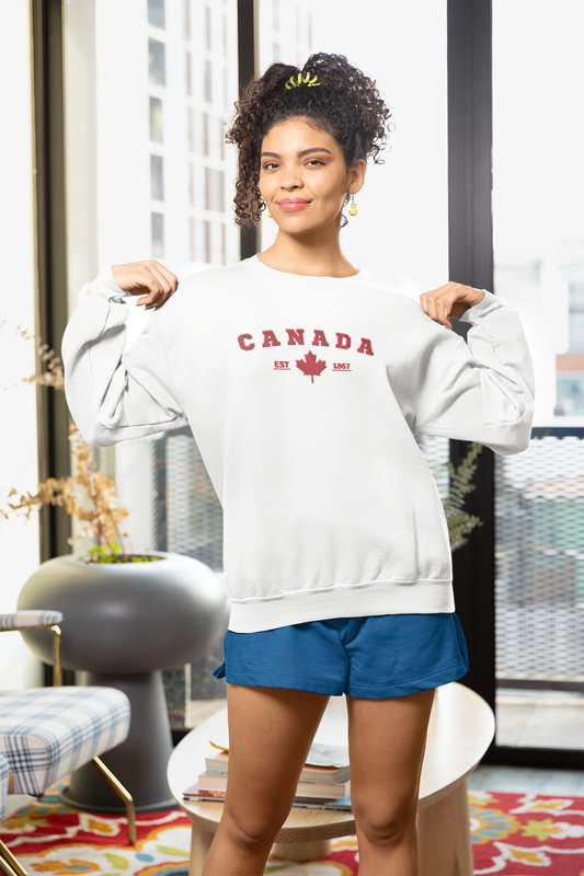 Proudly Canadian: Embroidered Canada Sweatshirt - Soft & Cozy Apparel