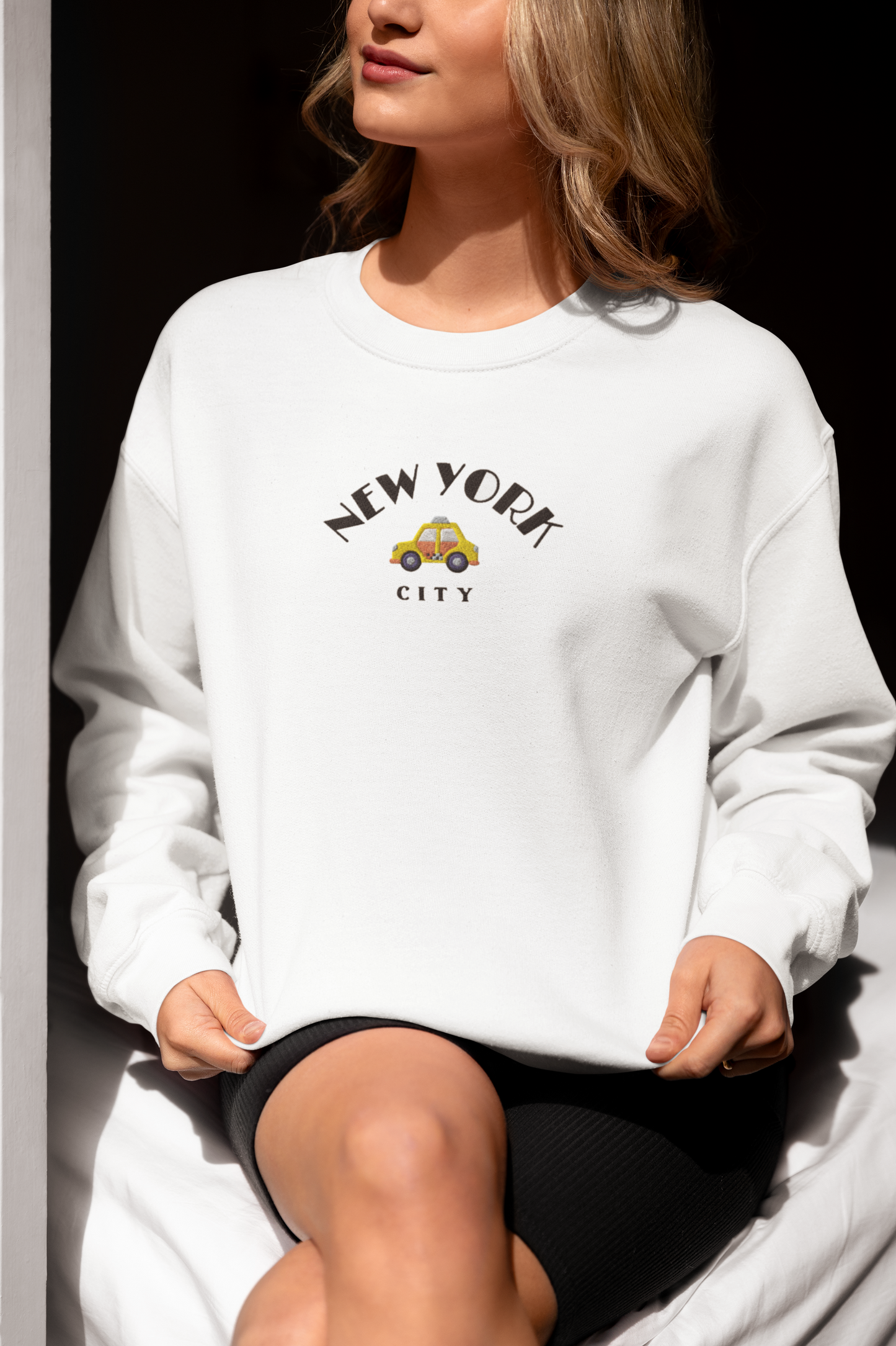 NYC Embroidered Sweatshirt | Yellow Taxi Design | Proudly Represent New York